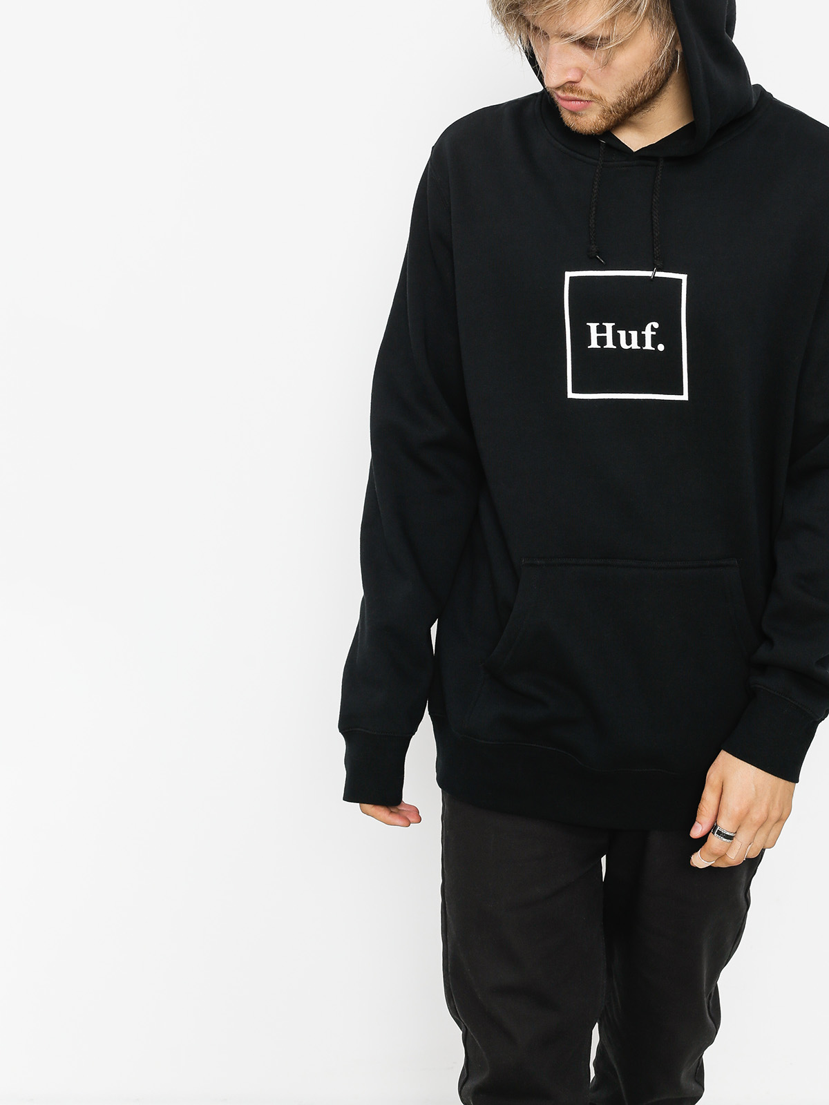 Mikina s kapucí HUF Box Logo HD (black)