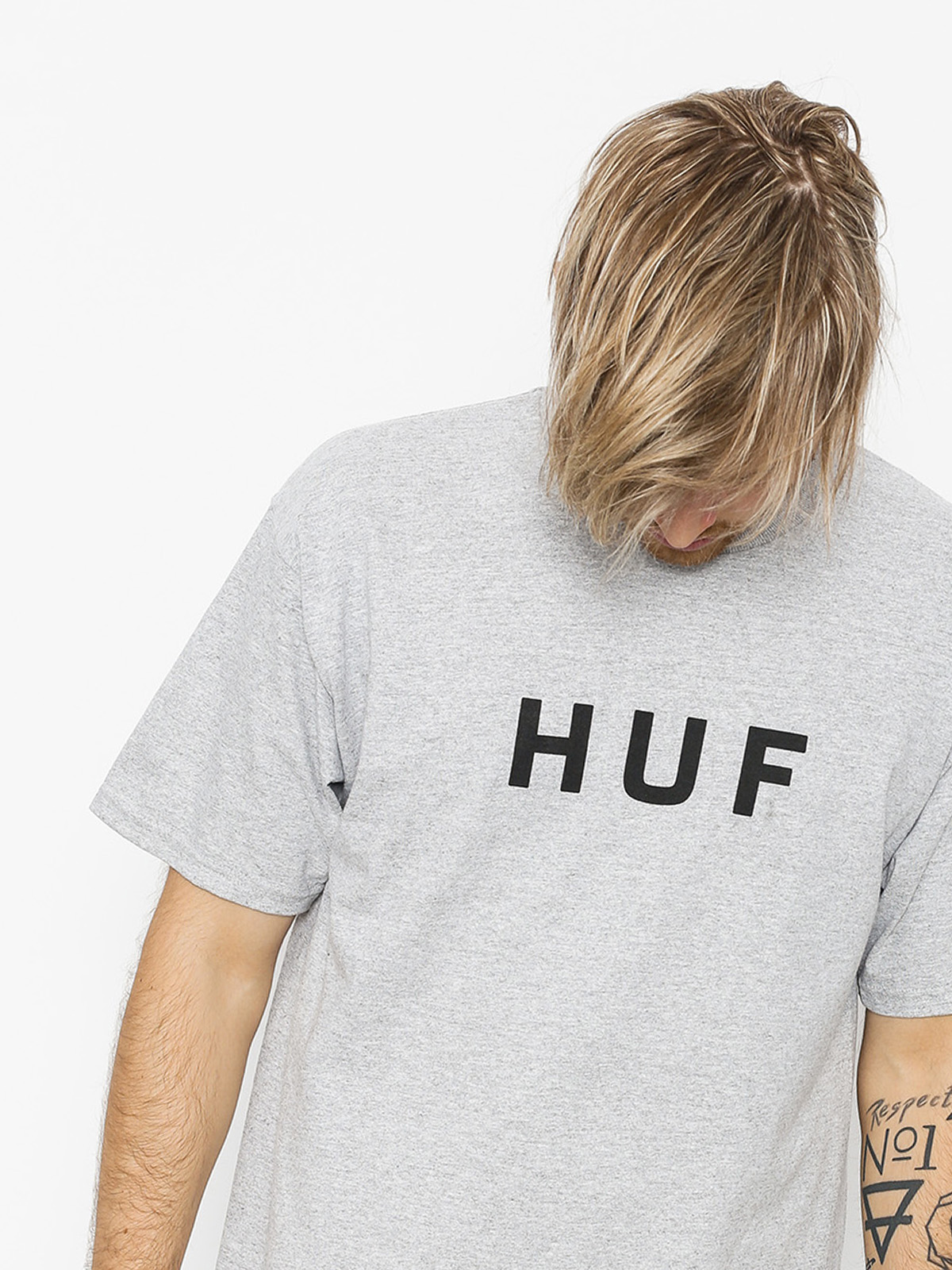 Tričko HUF Essentials Og Logo (grey heather)