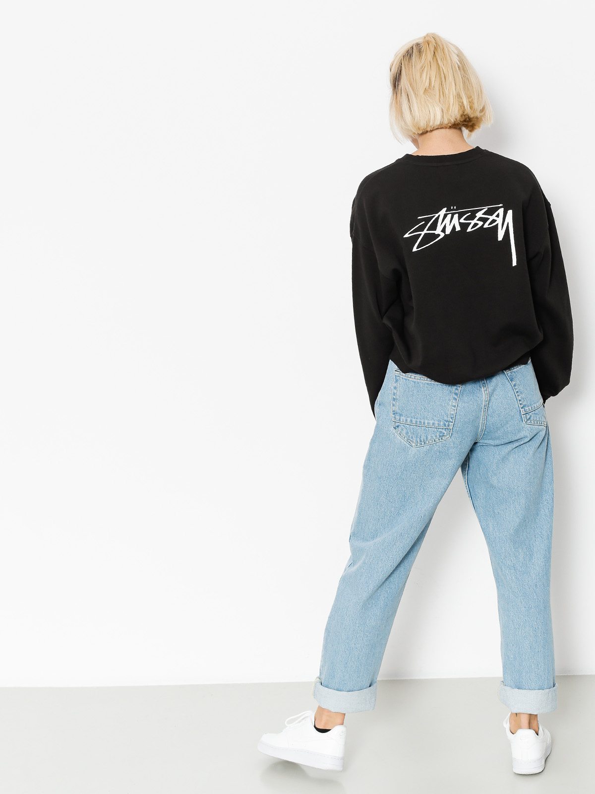 Mikina Stussy Ezra Cropped Baggy Wmn (black)