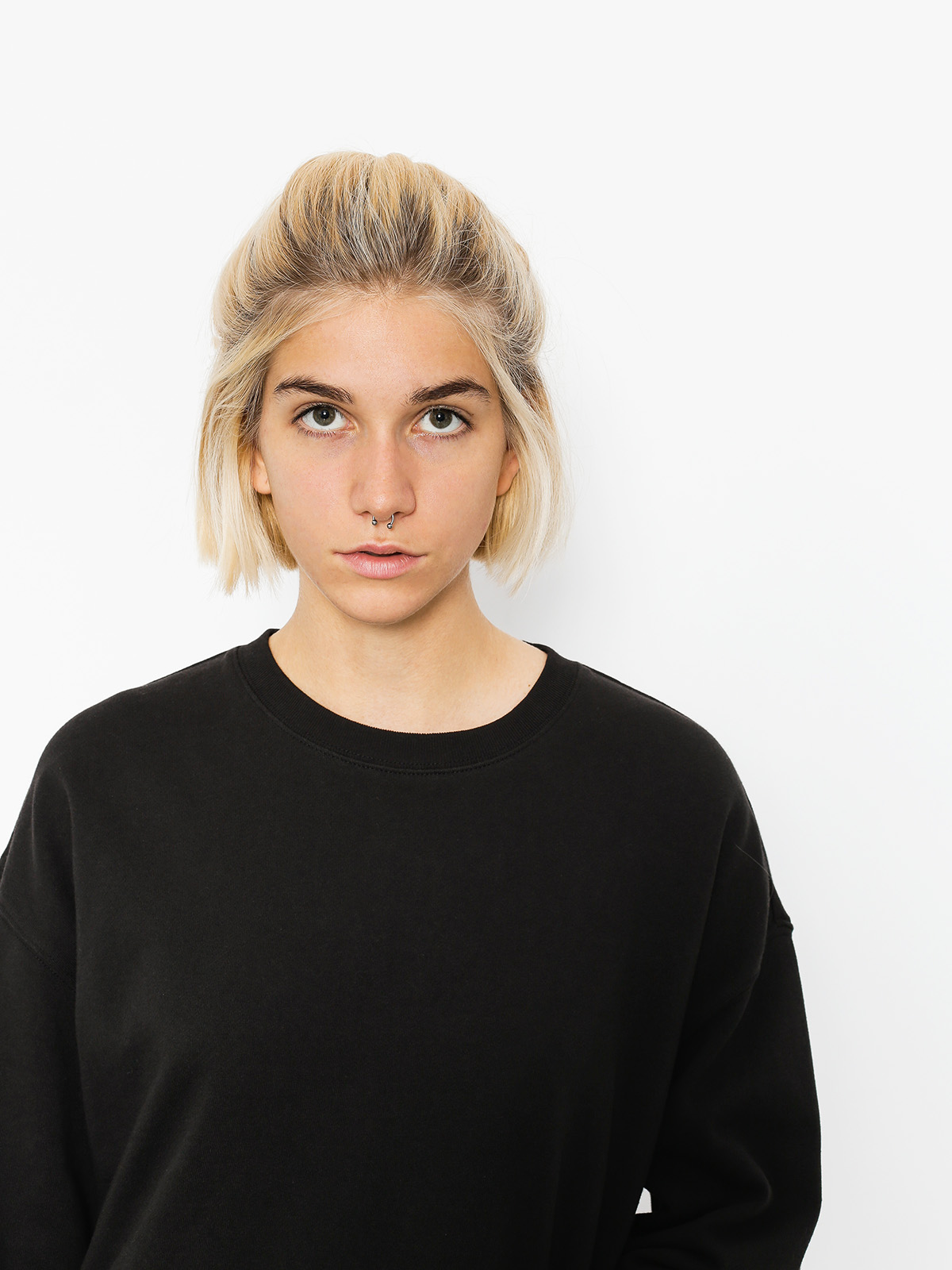 Mikina Stussy Ezra Cropped Baggy Wmn (black)