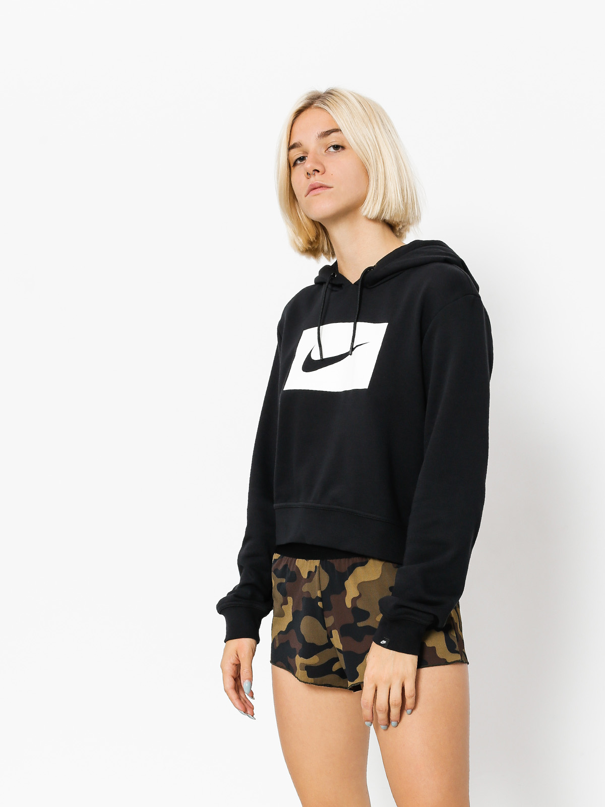Mikina s kapucí Nike Hoodie Swsh HD Wmn (black/white)
