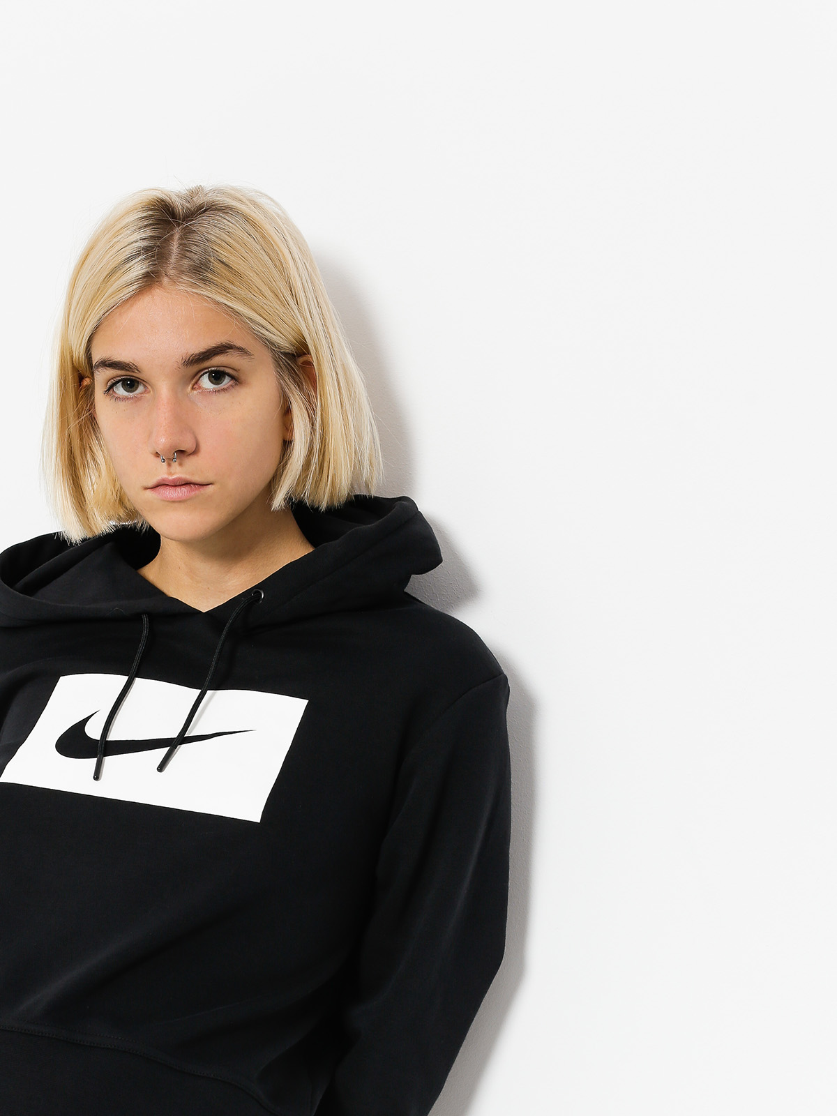 Mikina s kapucí Nike Hoodie Swsh HD Wmn (black/white)