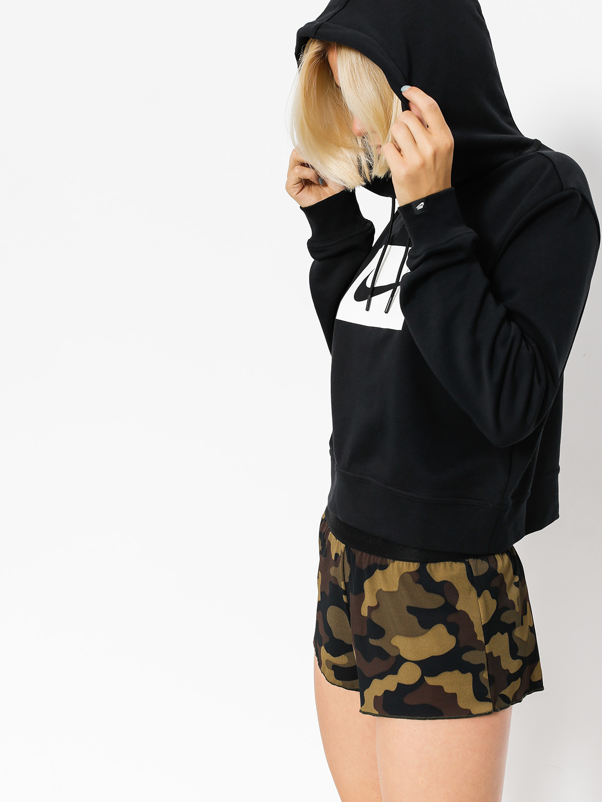 Mikina s kapucí Nike Hoodie Swsh HD Wmn (black/white)