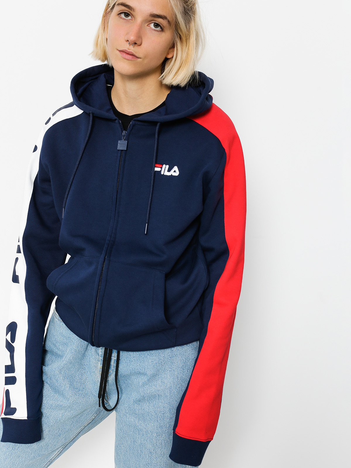 Mikina s kapucí Fila Stan Cut And Sew HD Wmn (peacoat)