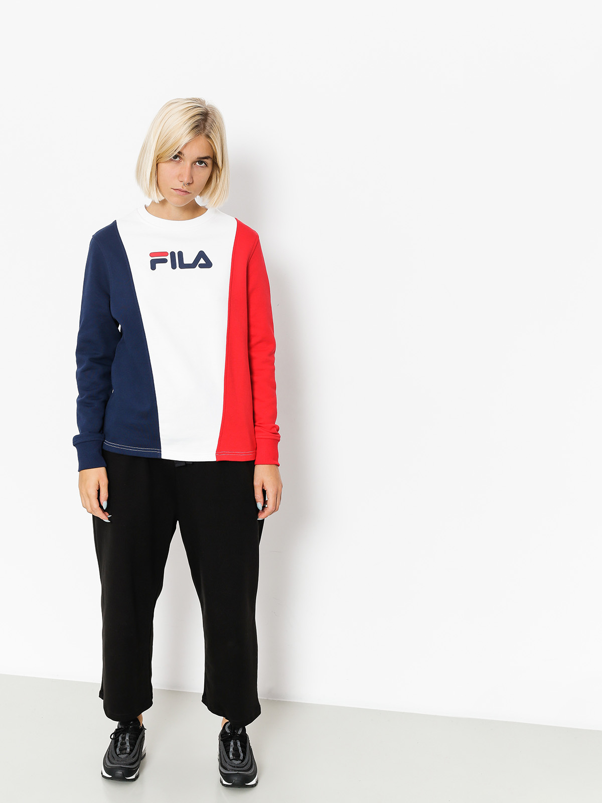 Mikina Fila Sidra Panel Wmn (peacoat/red/white)