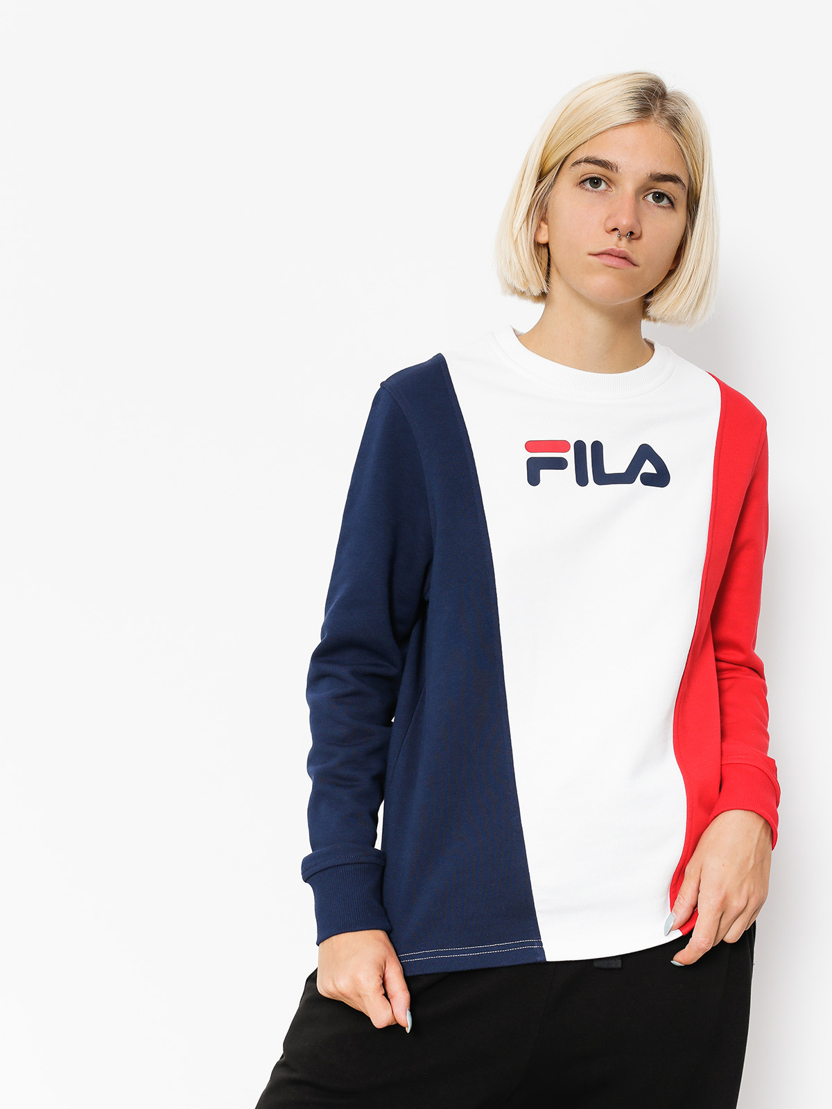 Mikina Fila Sidra Panel Wmn (peacoat/red/white)