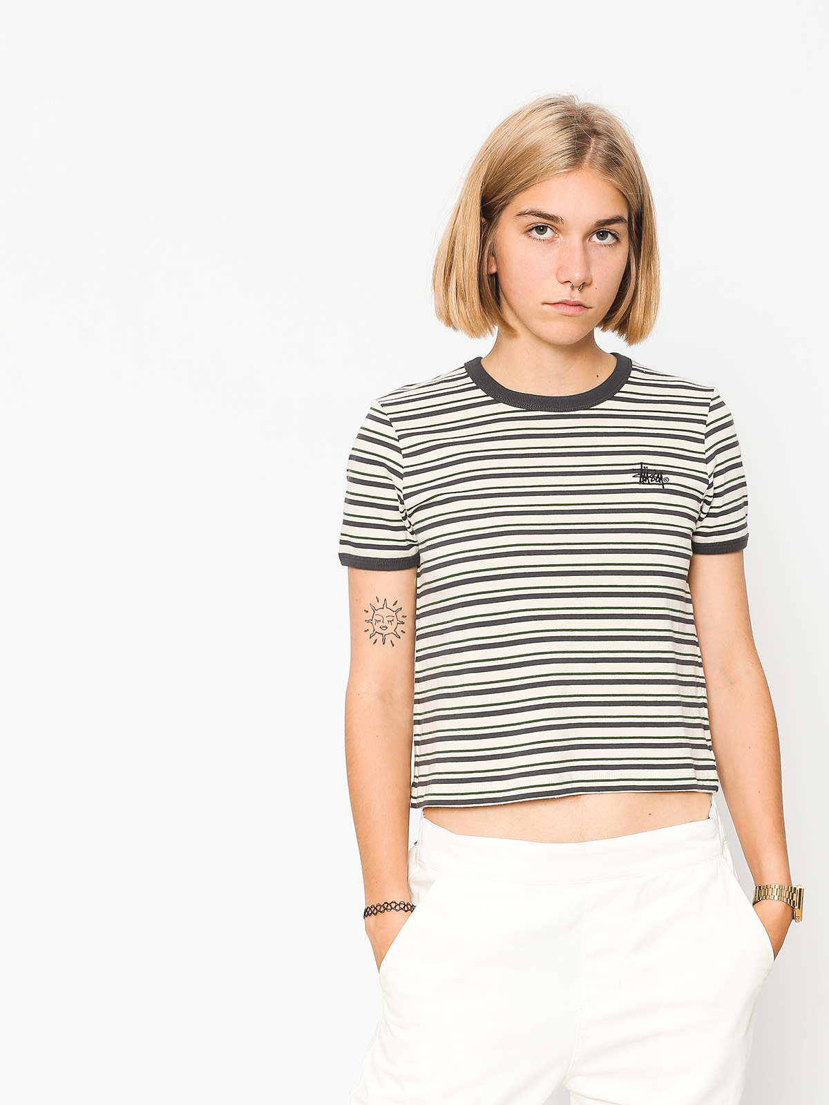 Tričko Stussy Frankie Ringer Wmn (natural)