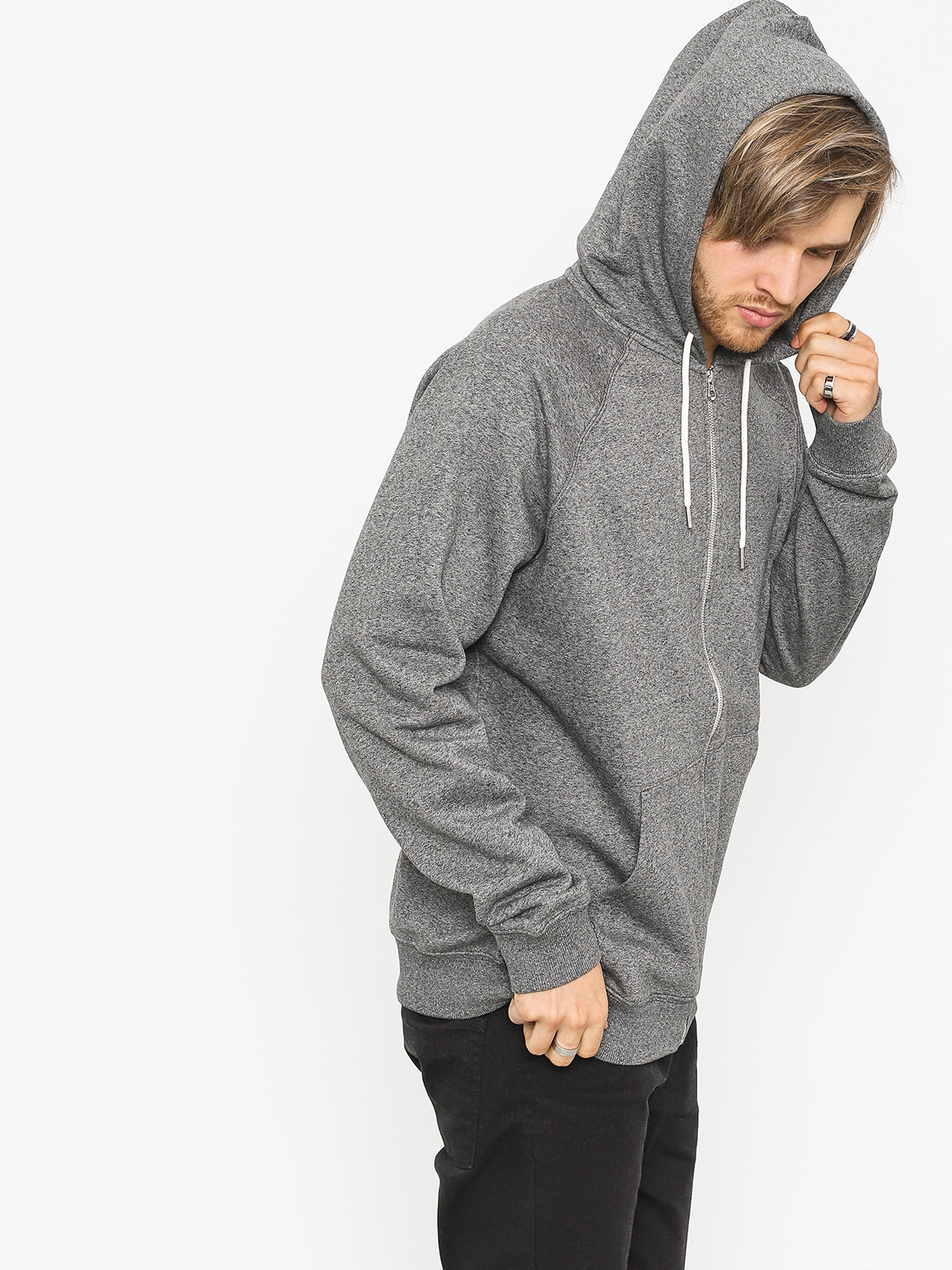 Mikina s kapucí Quiksilver Everyday ZHD (dark grey heather)