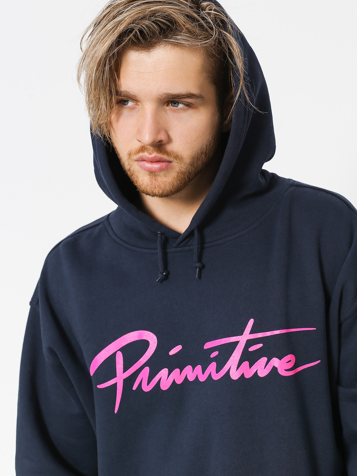 Mikina s kapucí Primitive Nuevo Script HD (navy)