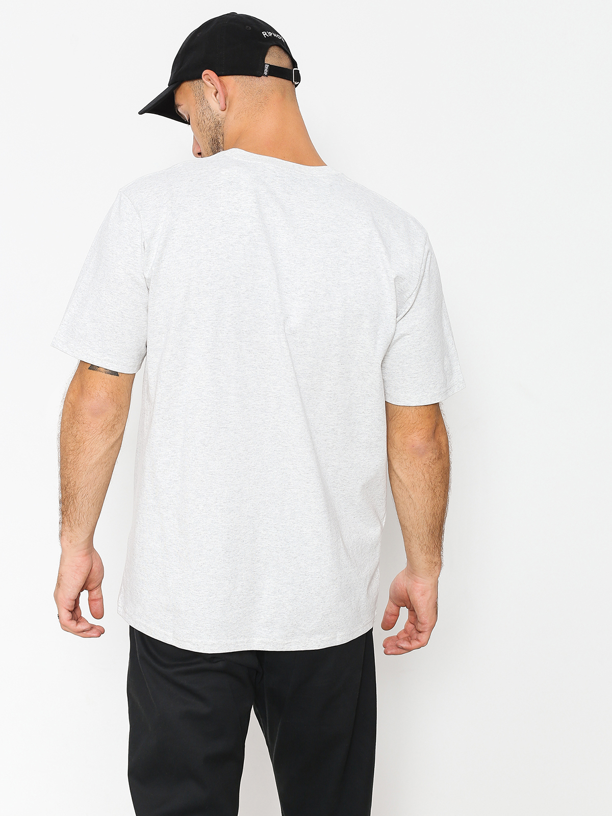 Tričko Carhartt WIP College Script (ash heather/dark navy)