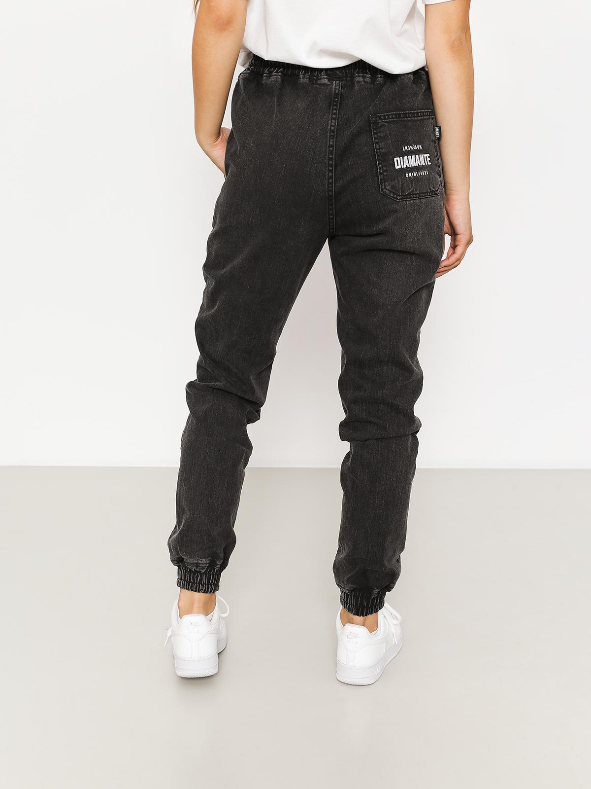 Kalhoty Diamante Wear Rm Jeans Jogger Wmn (ripped black jeans)
