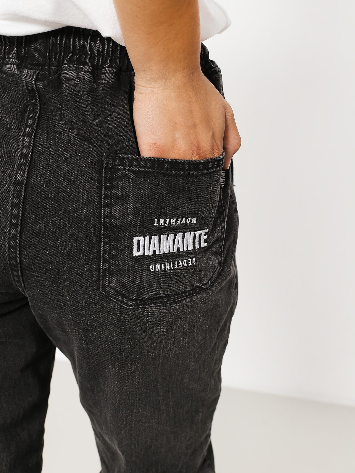 Kalhoty Diamante Wear Rm Jeans Jogger Wmn (ripped black jeans)