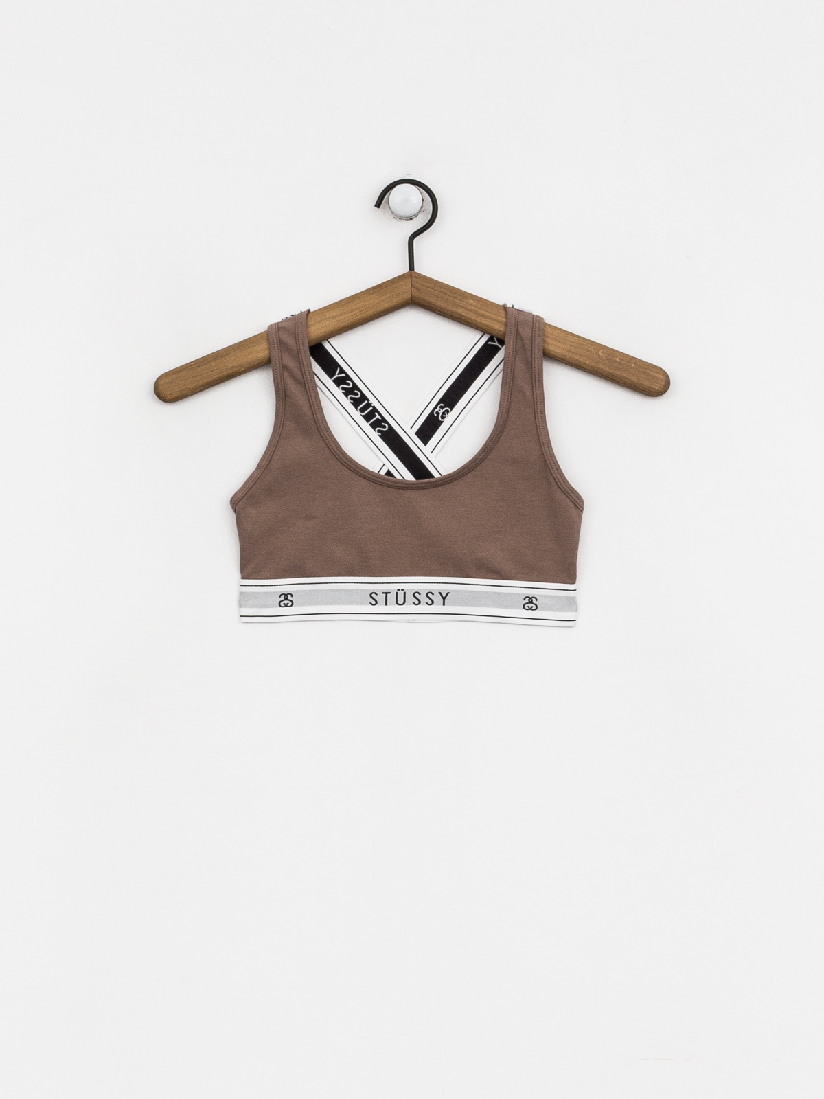 Sportovní podprsenka Stussy Cross Back Crop Wmn (taupe)