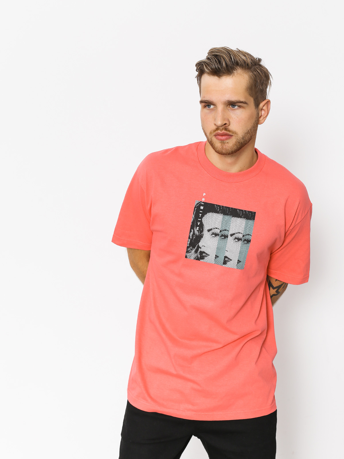 Tričko Primitive Shutter (coral)