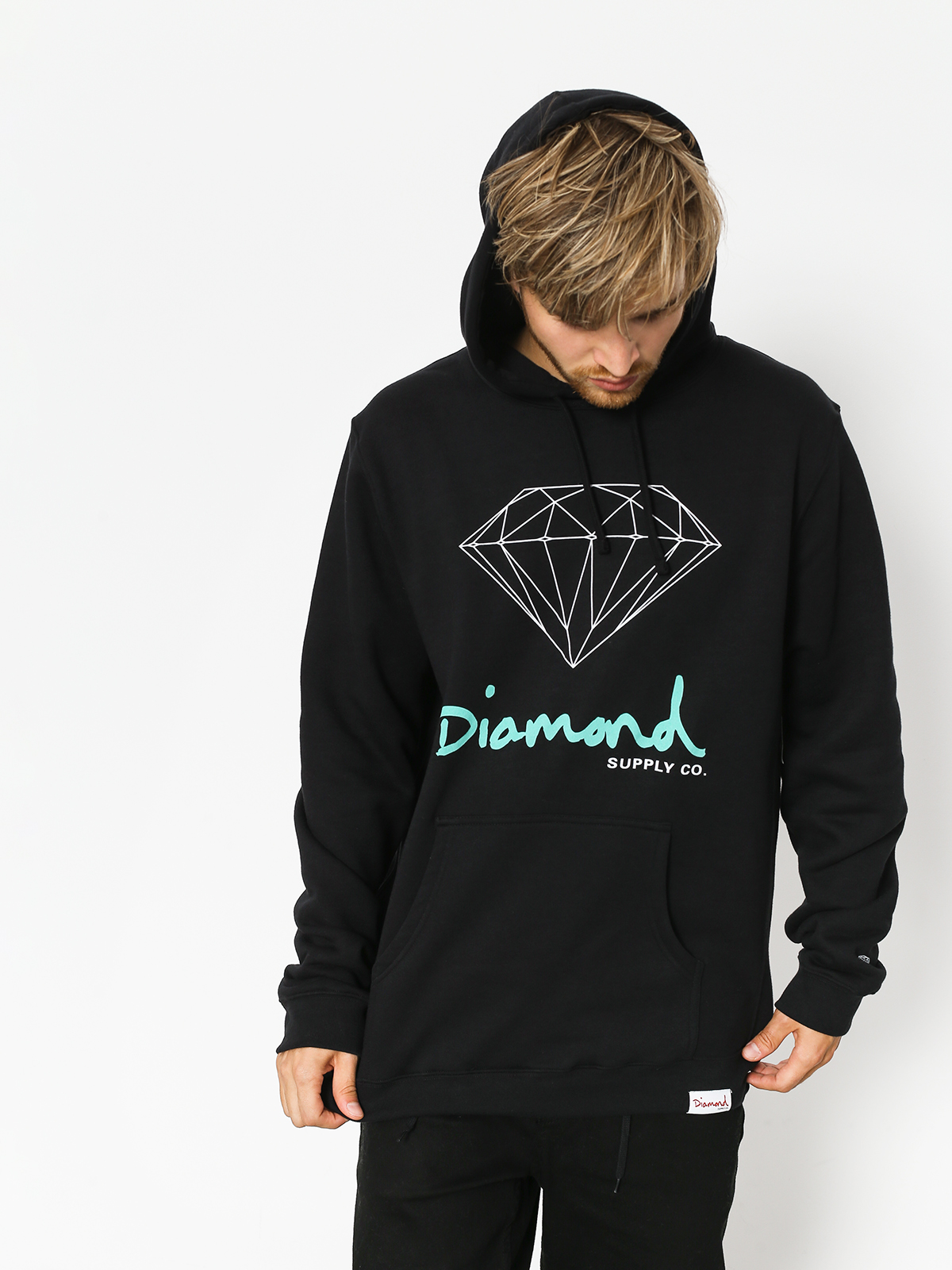 Mikina s kapucí Diamond Supply Co. Og Sign HD (black)