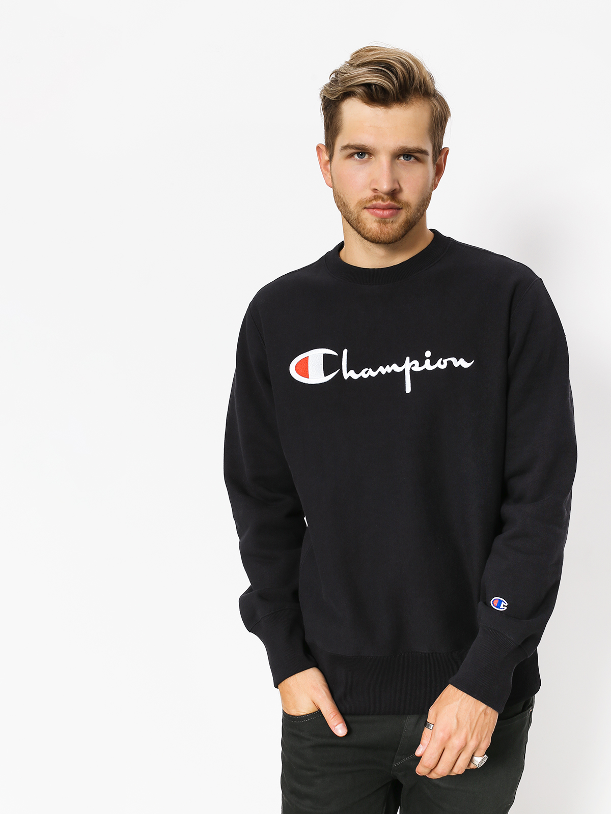 Mikina Champion Premium Reverse Weave Big Logo Crewneck (nbk)