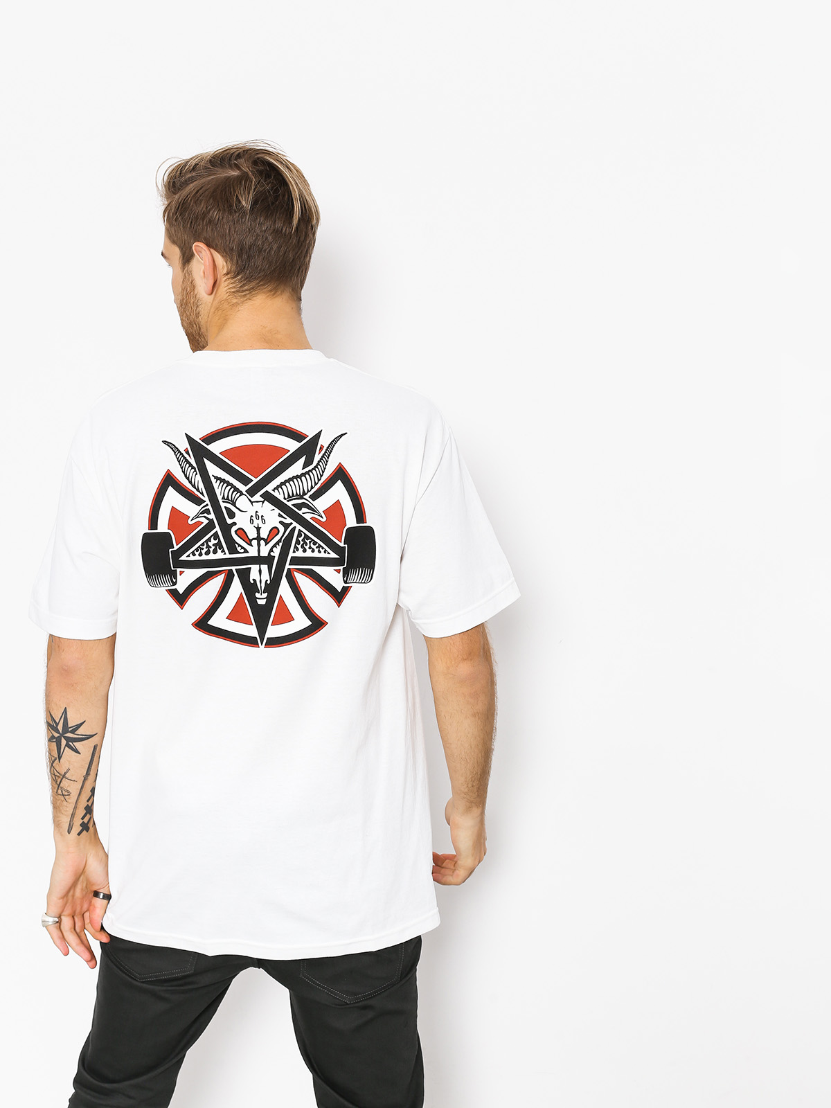 Tričko Independent x Thrasher Pentagram Cross (white)