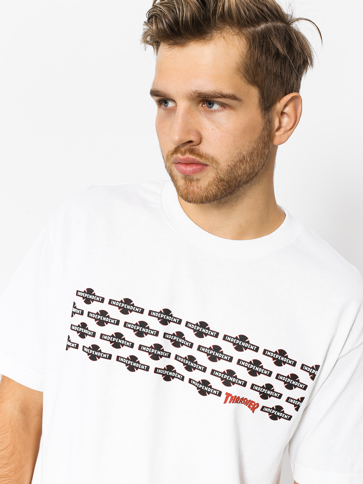 Tričko Independent x Thrasher Pentagram Cross (white)