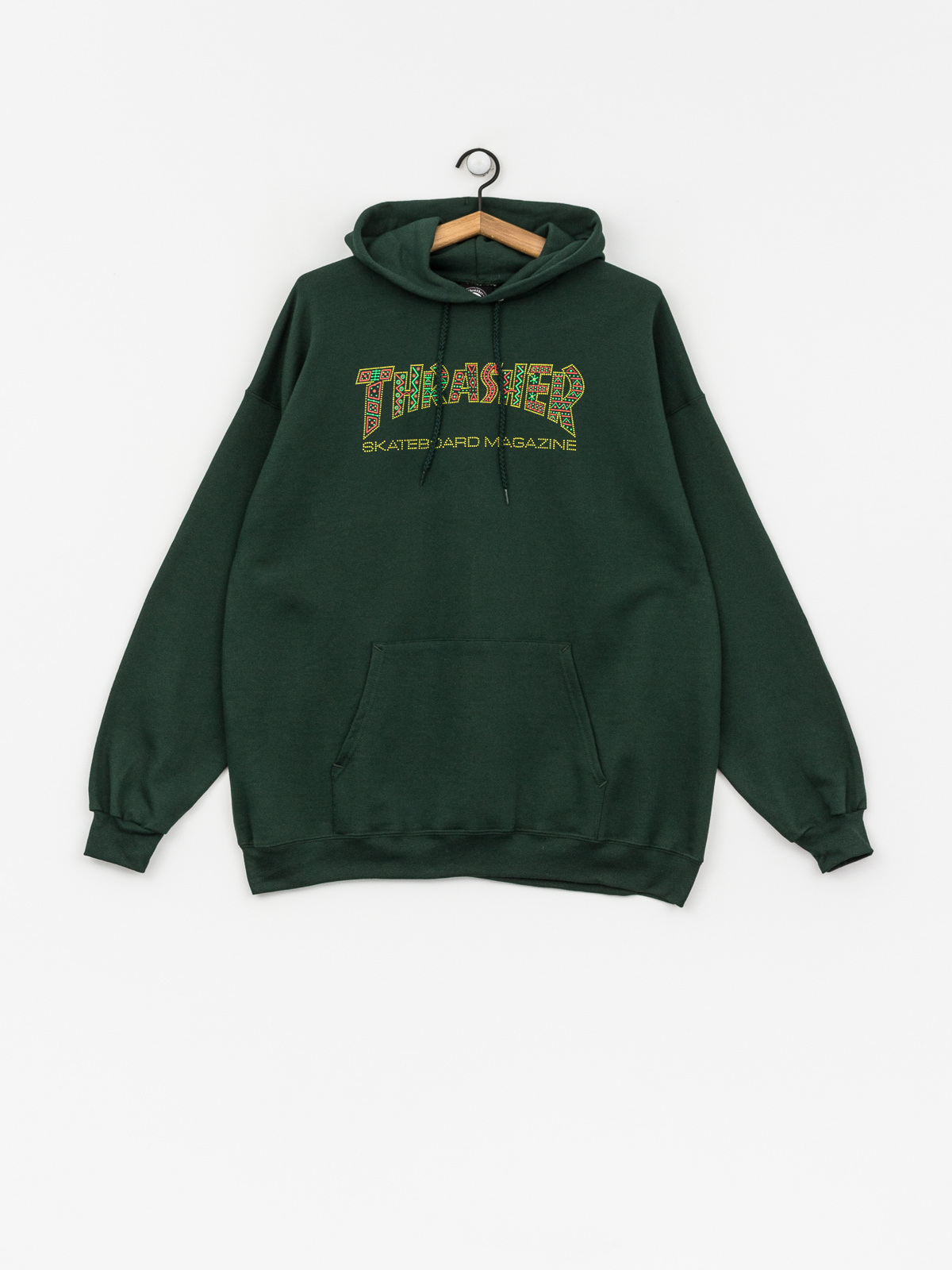 Mikina s kapucí Thrasher Davis Forest HD (green)