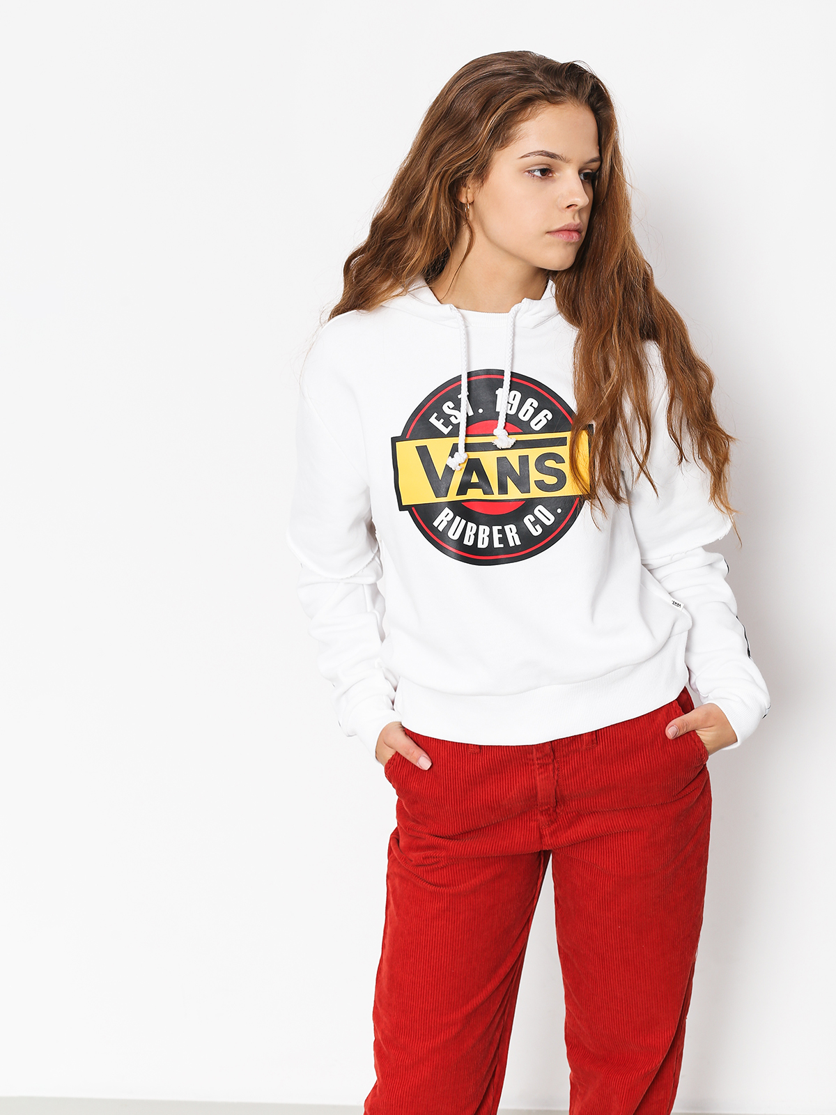 Mikina s kapucí Vans Chromo Twofer HD Wmn (white)