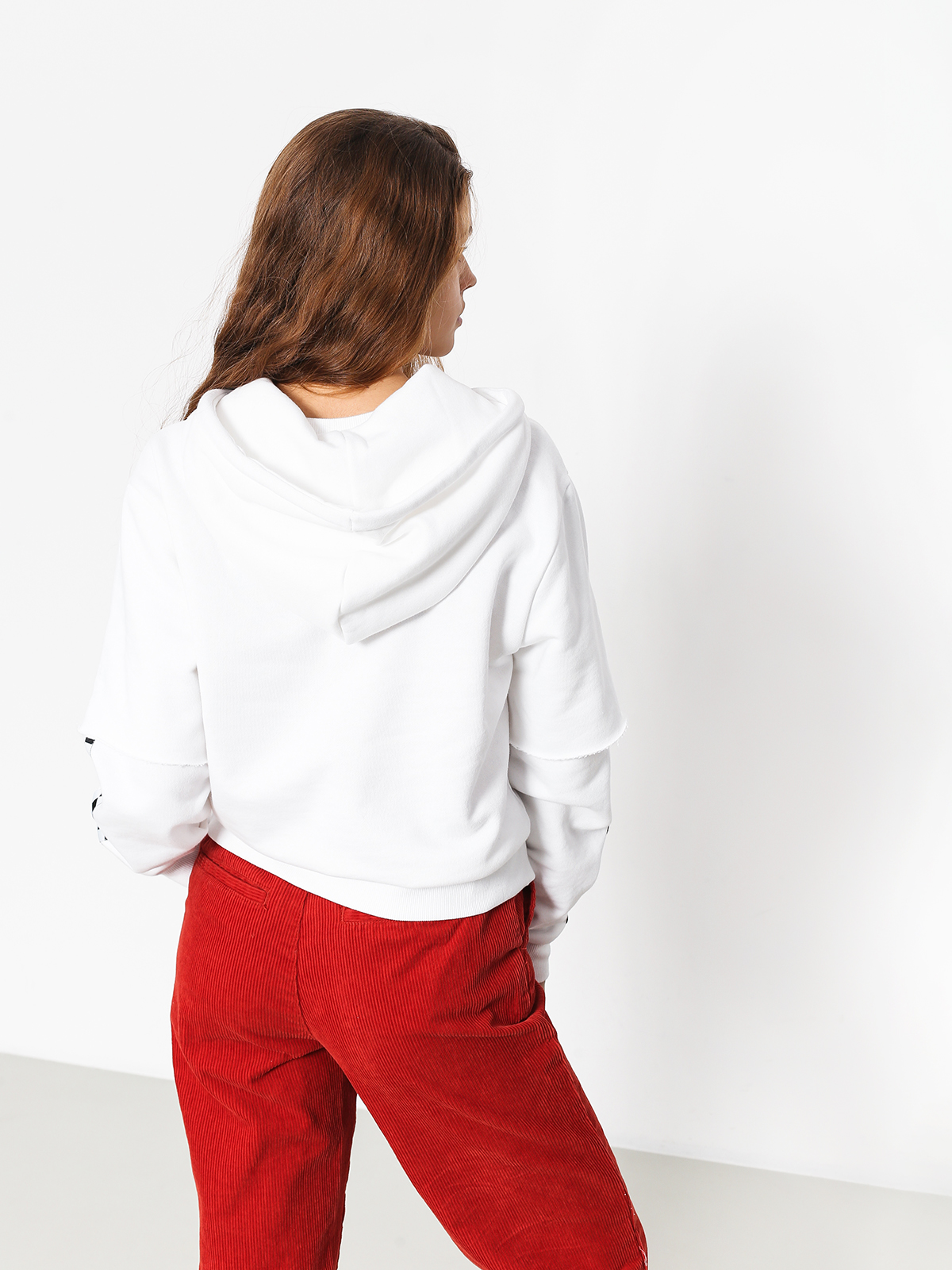 Mikina s kapucí Vans Chromo Twofer HD Wmn (white)