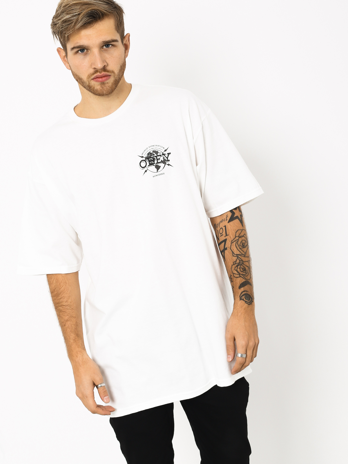 Tričko OBEY Obey World Domination Globe (white)
