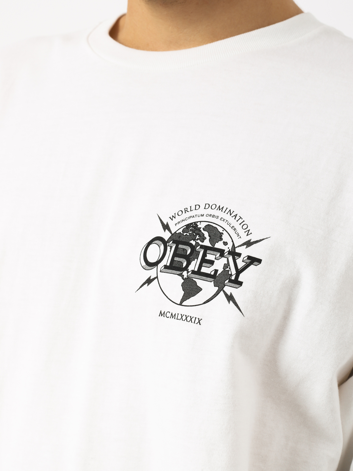 Tričko OBEY Obey World Domination Globe (white)