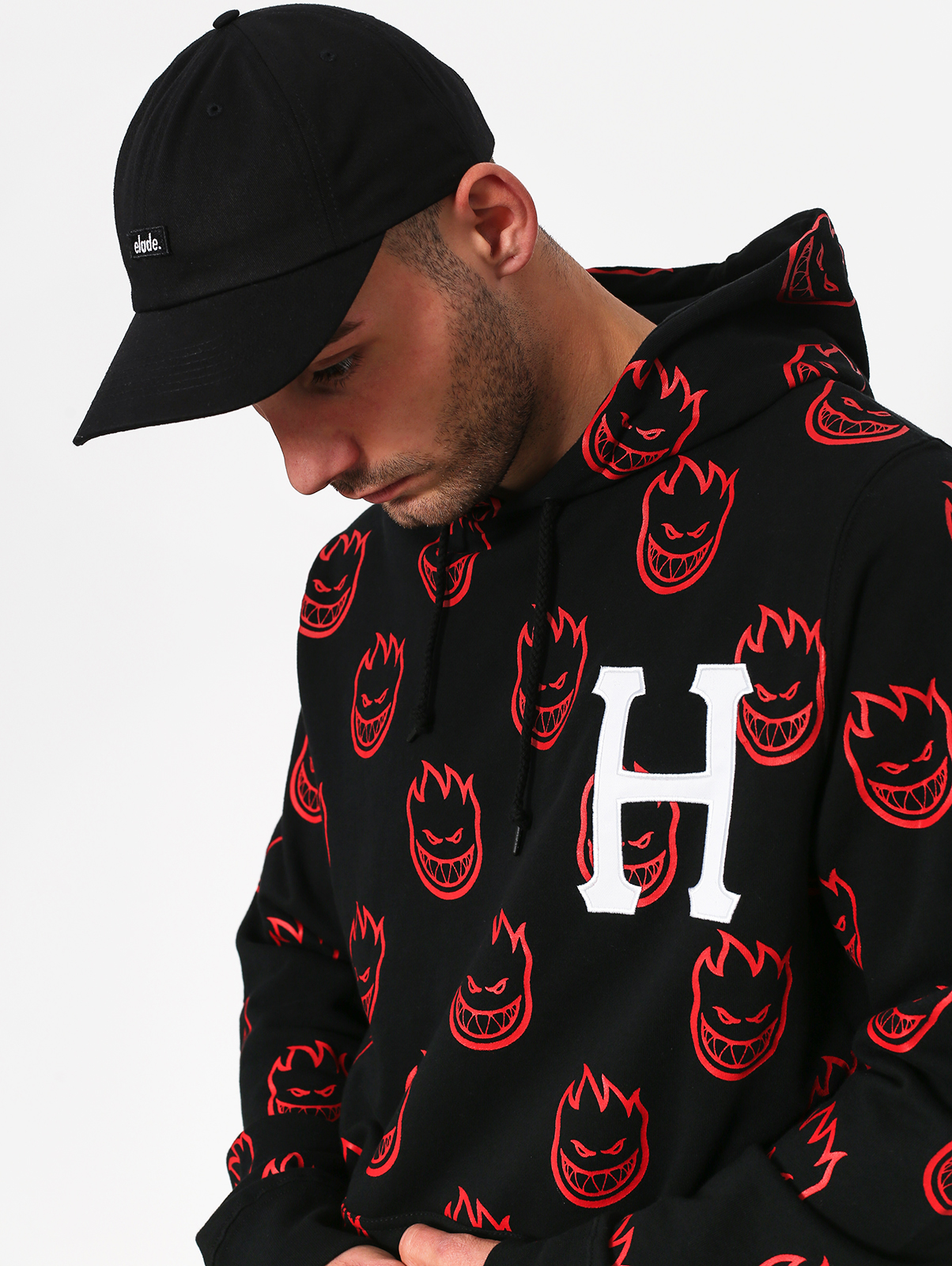 Mikina s kapucí HUF Huf Spitfire Bighead HD (black)