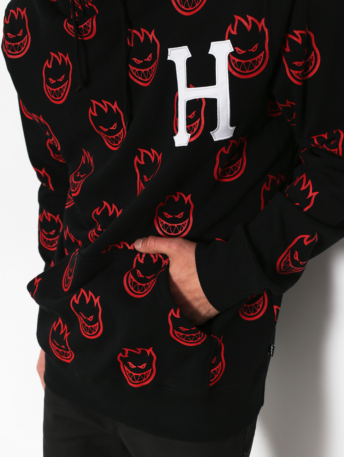 Mikina s kapucí HUF Huf Spitfire Bighead HD (black)