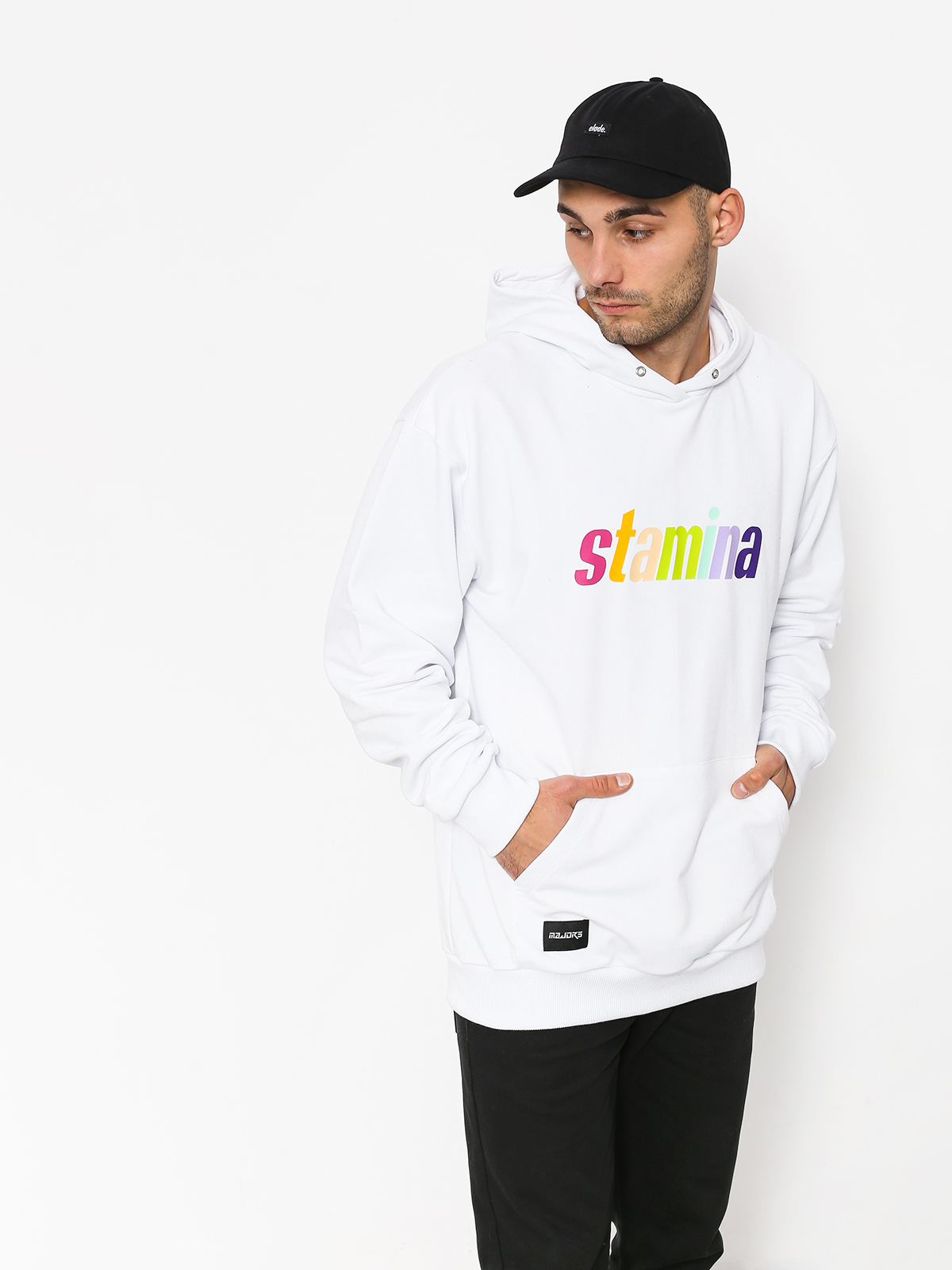 Mikina s kapucí Majors Rainbow HD (white)