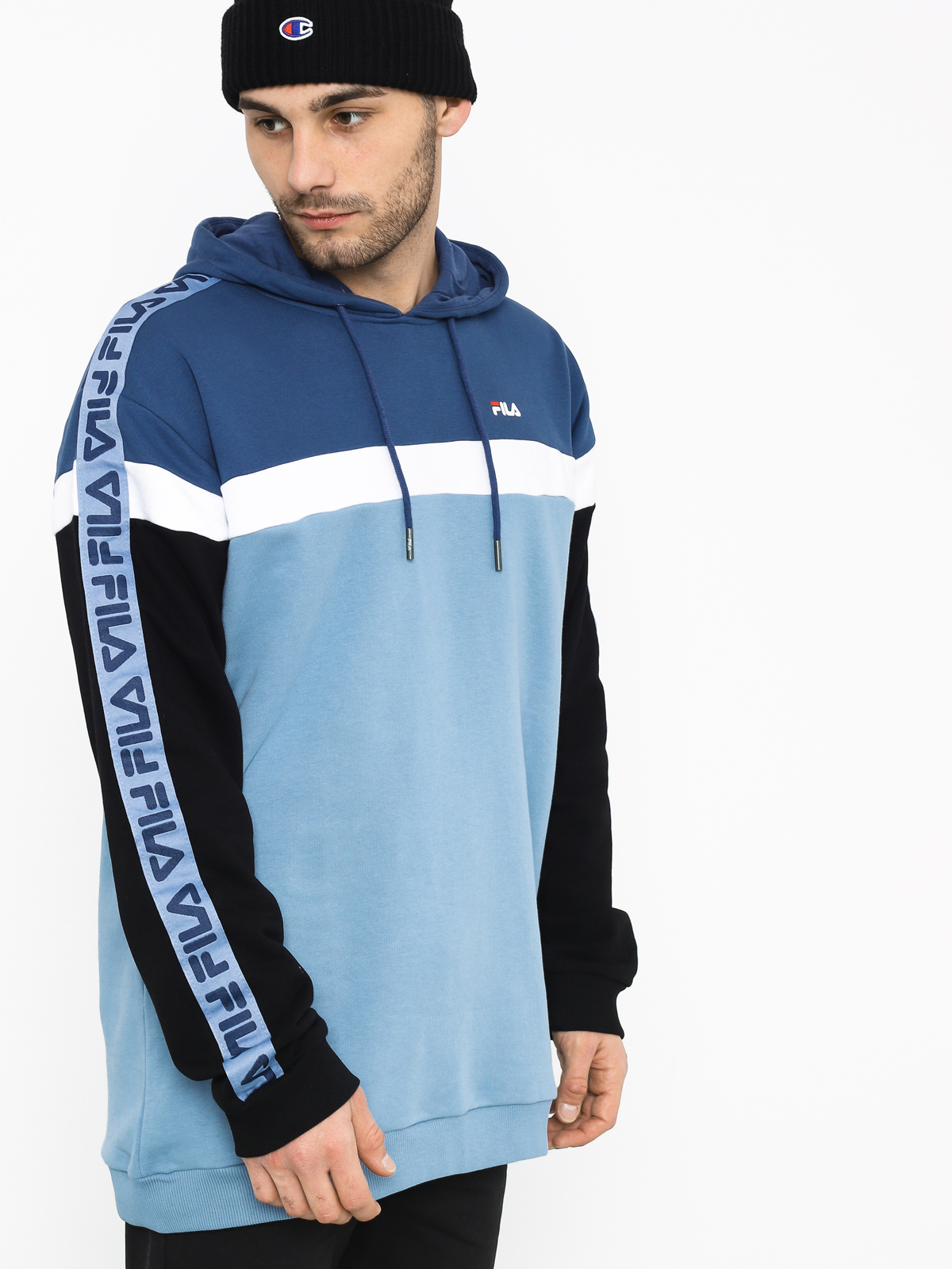 Mikina s kapucí Fila Robben Tape HD (blue shadow/english blue/black)