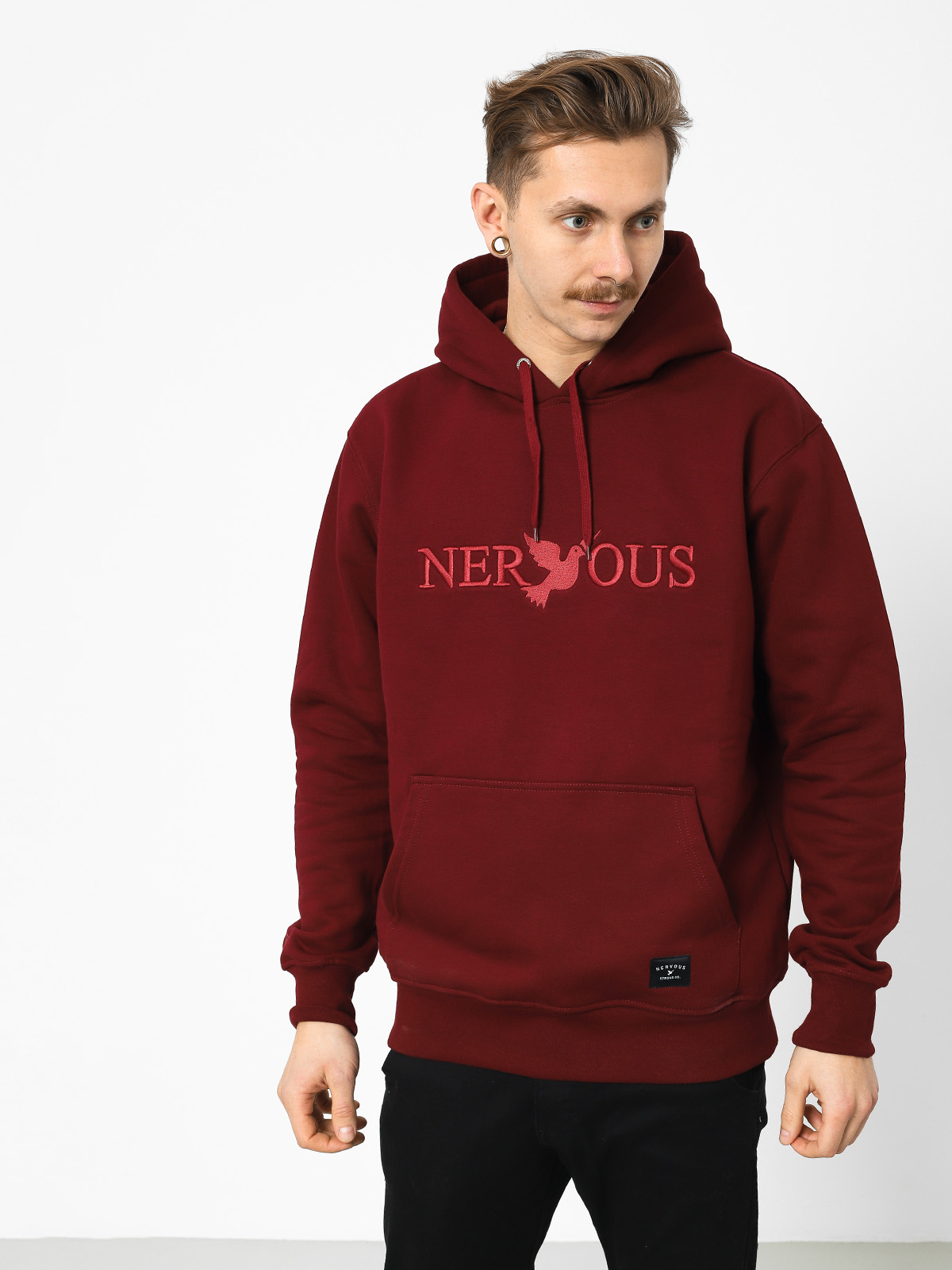 Mikina s kapucí Nervous Classic HD (maroon)