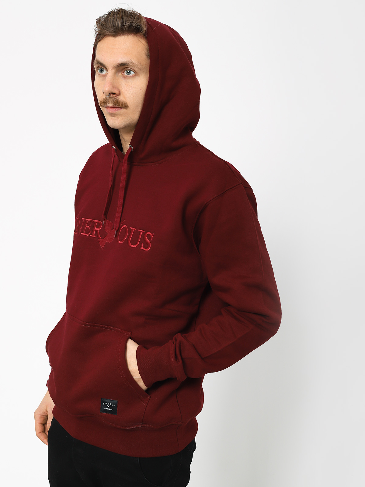 Mikina s kapucí Nervous Classic HD (maroon)