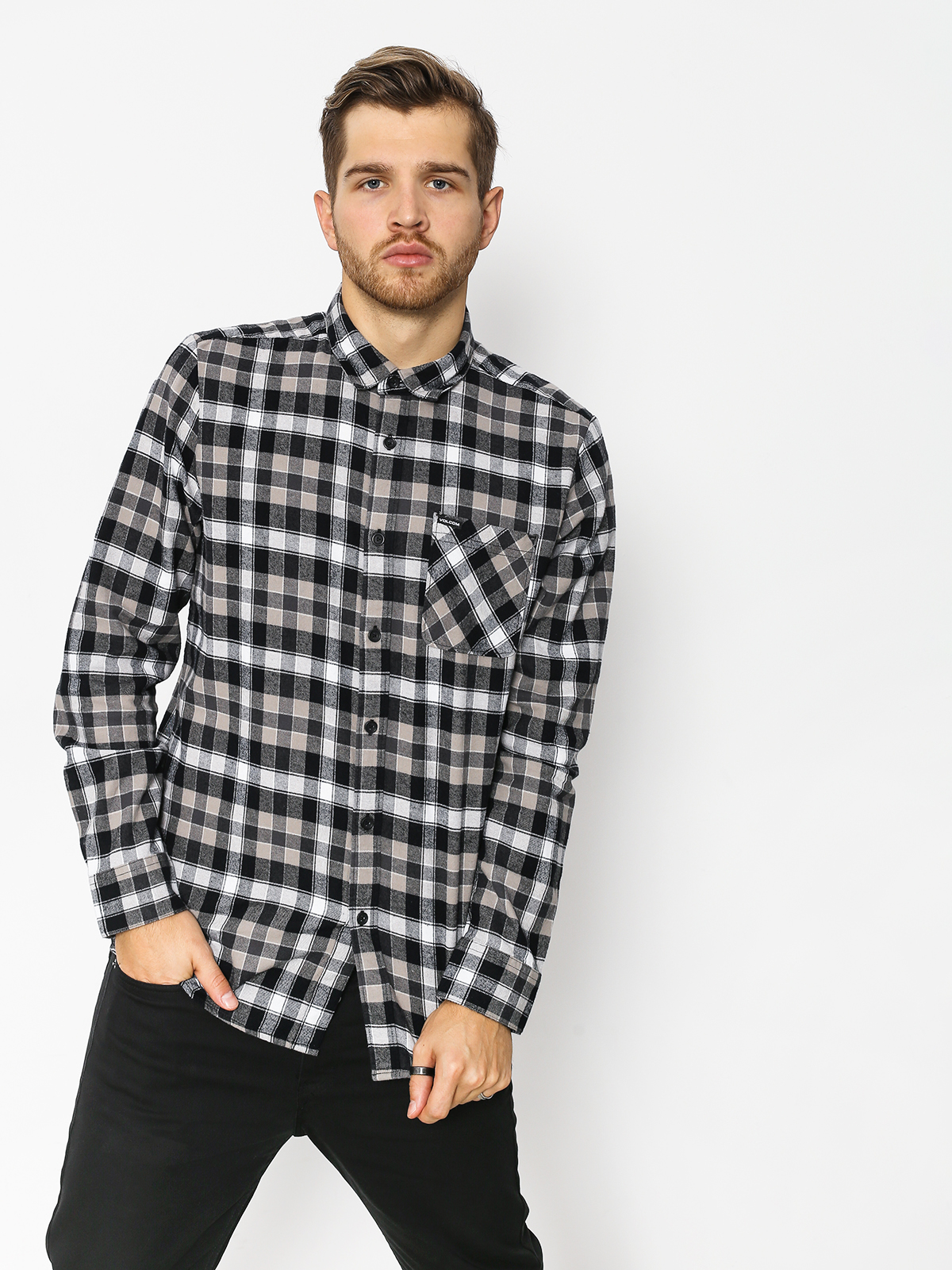 Košile Volcom Caden Plaid (blk)