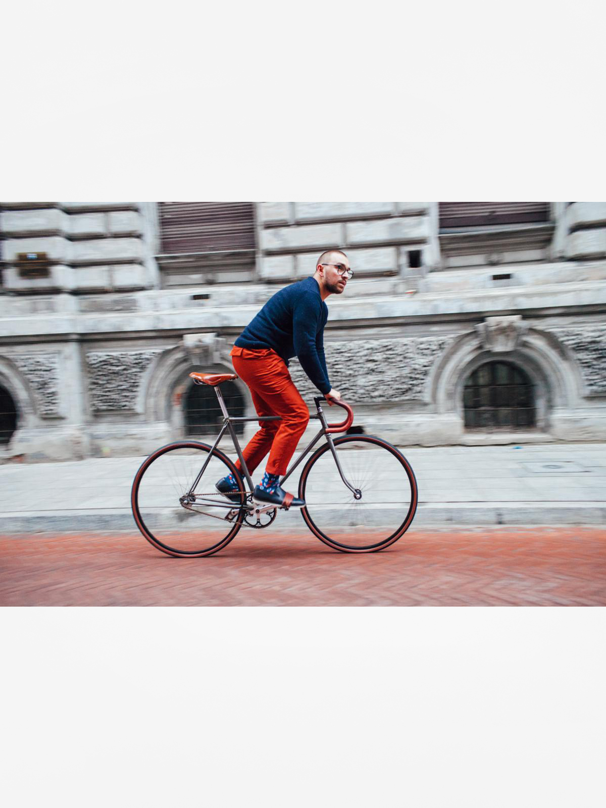 Ponožky Many Mornings Retro Dots (navy/orange)