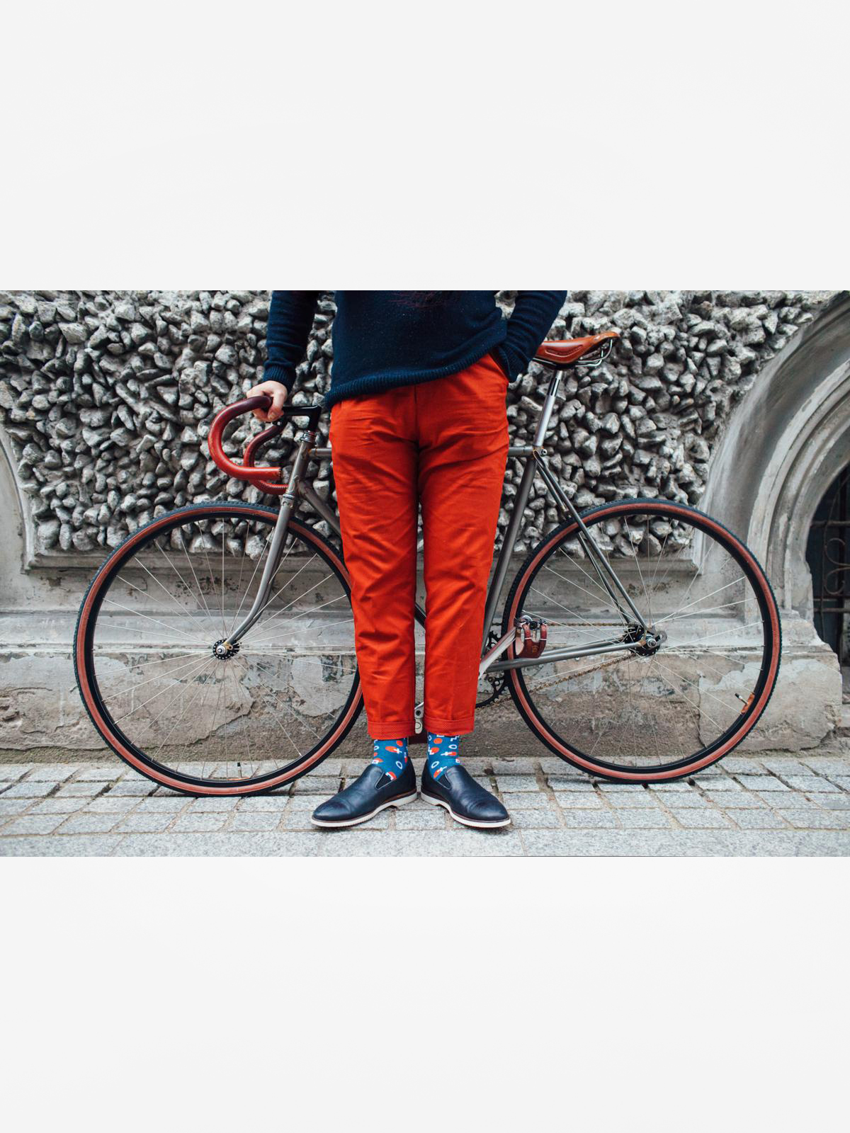 Ponožky Many Mornings Retro Dots (navy/orange)