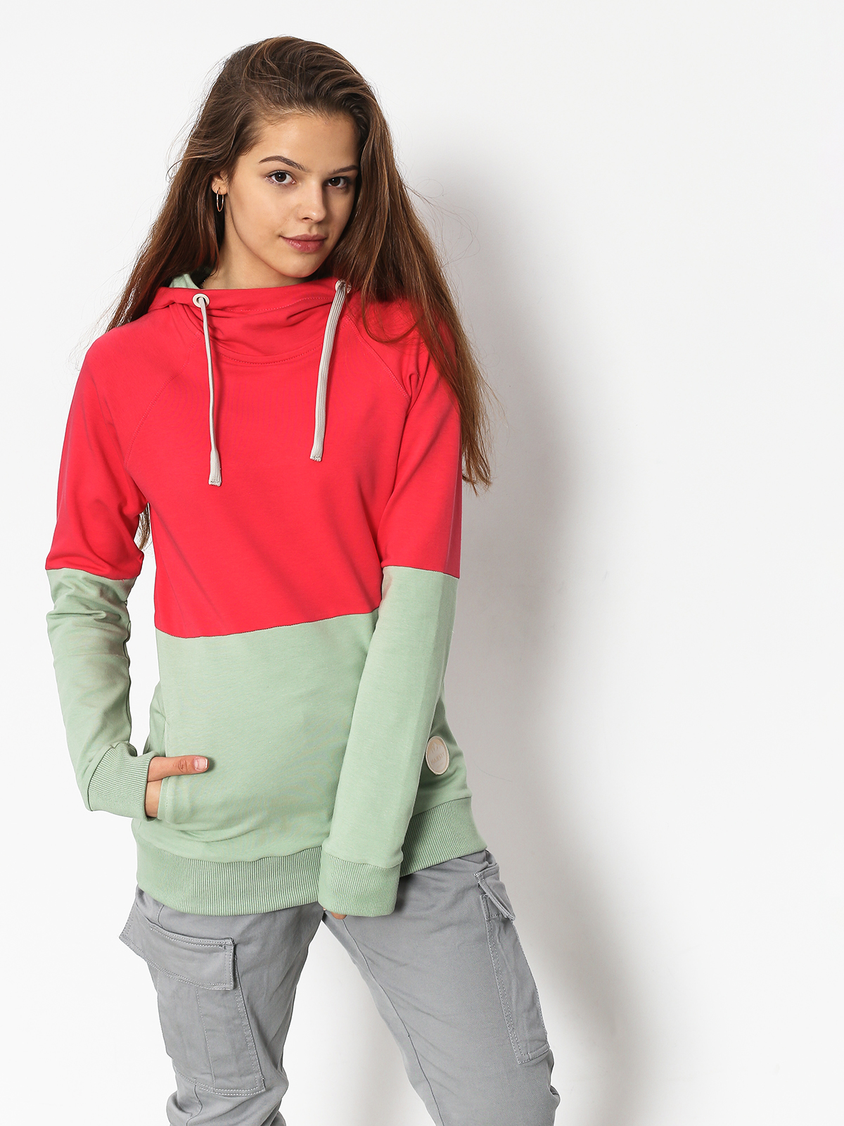 Mikina s kapucí Majesty Flipside Lady Wmn (pink/mint)